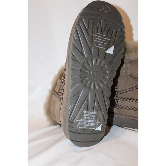 UGG WOMEN'S ALPINE MINI SUEDE SHEARLING LINED BOOTS HICKORY NIB - Picture 8 of 8